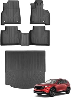 Коврик в багажник и на пол для Mazda CX-5 (3-е поколение, KM-серия, с мая 2026 г.) — 3D-коврики TPE, водонепроницаемые, простые в уходе (для 1–2 ряда сидений + коврик в багажник)