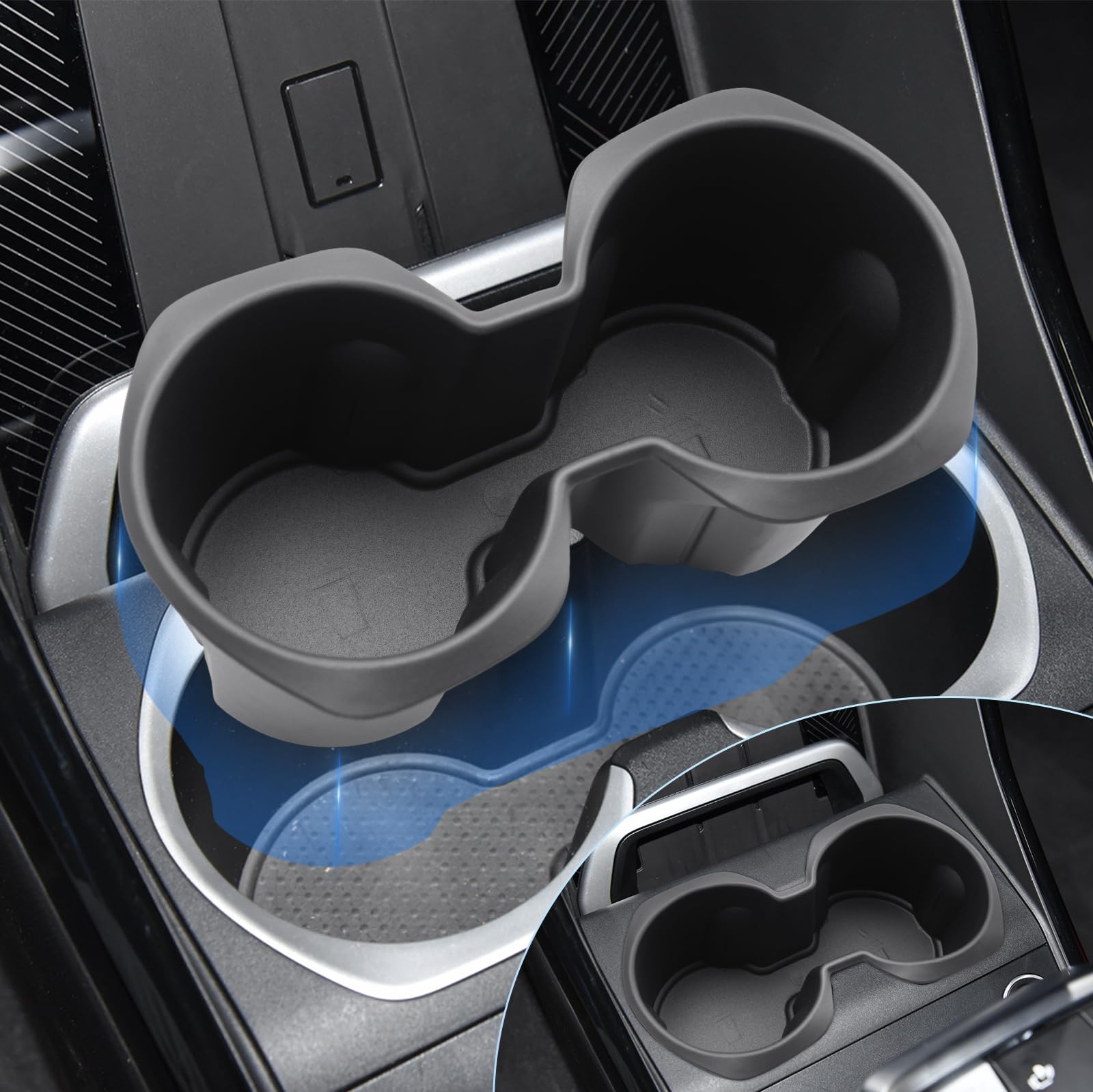Ящик для центральной консоли BIXUAN для BMW X1 U11 (3-е поколение, с 2023 г.) — держатель для стаканов, мусорное ведро, боковой ящик для мелких предметов