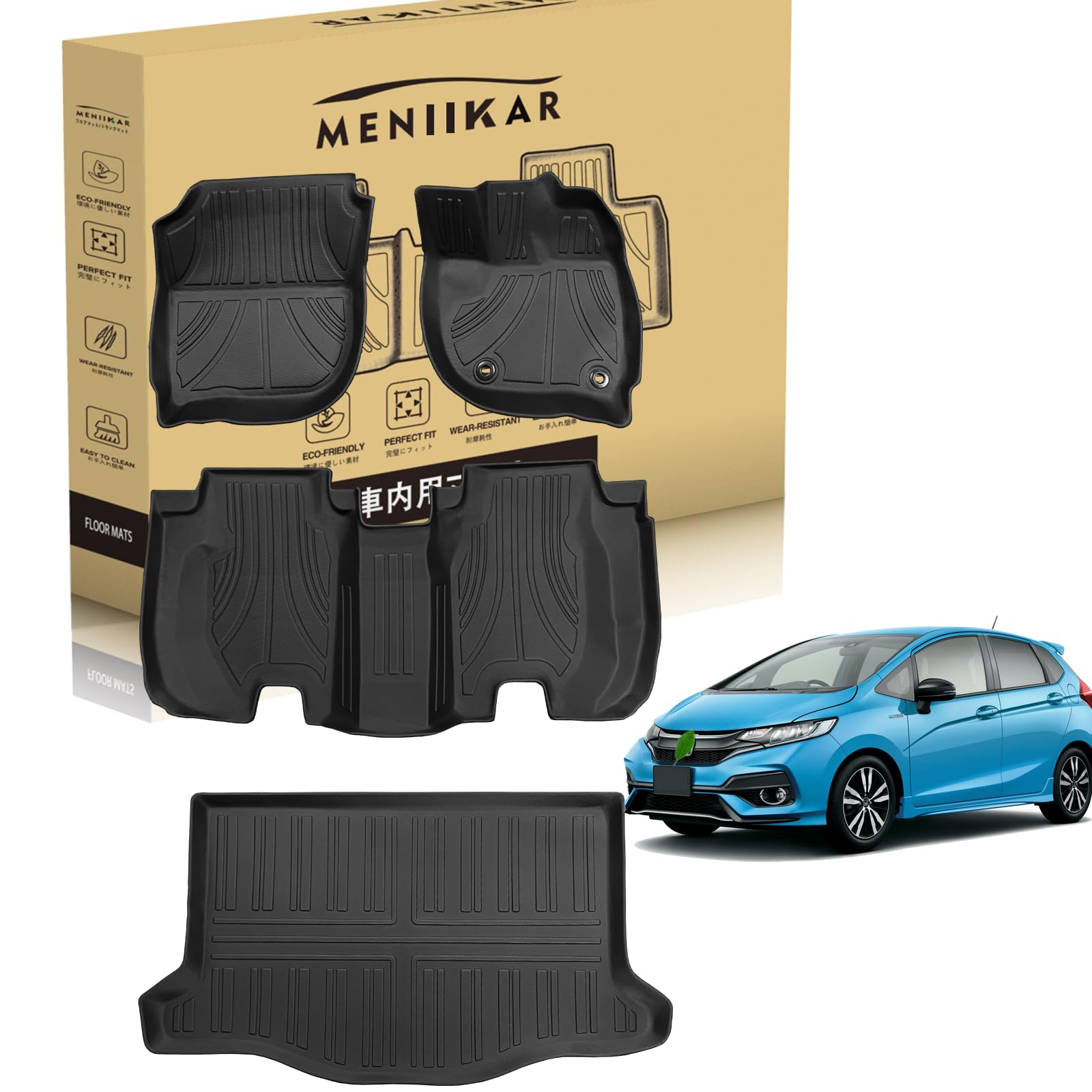 Коврик для пола и коврик для багажа Honda fit GK3/GK4/GK5/GK6 GP5/GP6, материал TPE, гидроизоляционный, подходит для системы GK 2013.09-2020.03, возрастной категории (1-2 ряда